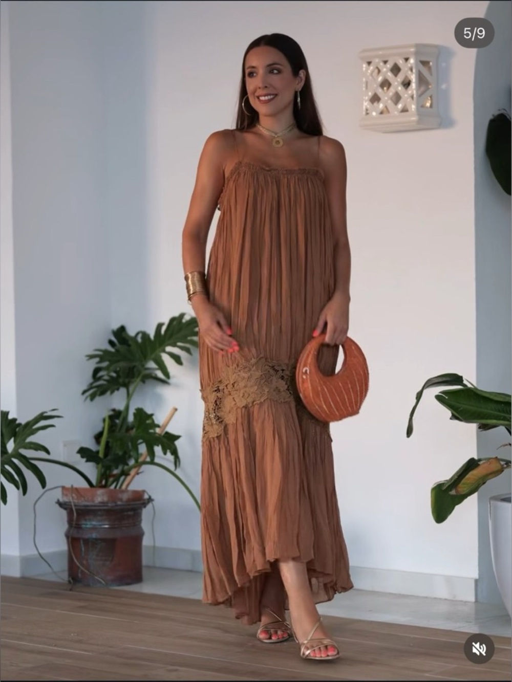 Zara  Wrinkled Embroidered Dress - Picture 15 of 15